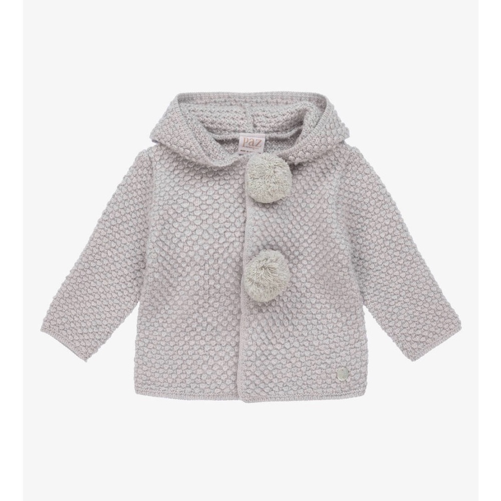 PAZ RODRÍGUEZ GREY WOOL KNIT PRAM COAT/ sweater 36 Months